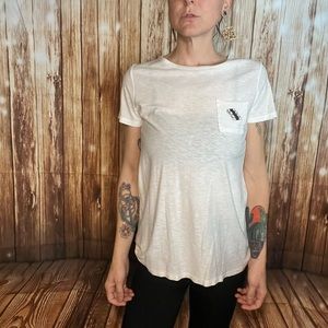 White Sushi Pocket Tee Sheer Size Medium